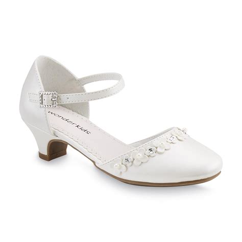 girls white formal shoes